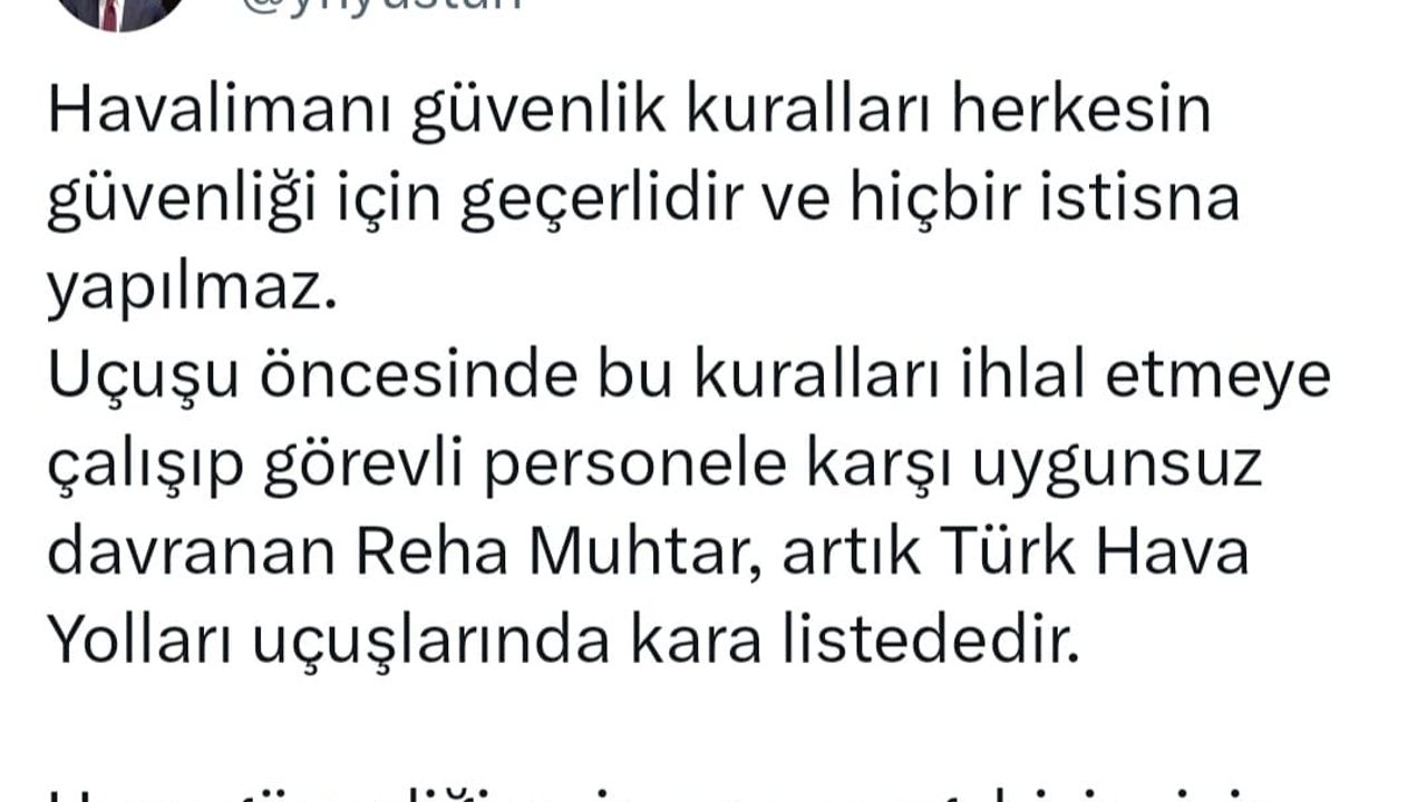 İstanbul - Reha Muhtar THY tarafından kara listeye alındı