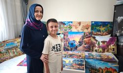 Bin ve 2 bin parçalık 30 puzzle tamamlayan Ahmet Hamza'nın hedefi sergi açmak