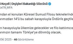 Dışişleri Bakanlığı Sözcüsü Keçeli: İsrail'de tutulan 14 vatandaşımız Ürdün'e geçti