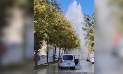 Şanlıurfa'da boru patladı, su metrelerce yükseğe fışkırdı
