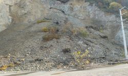 Düzce'de heyelan; otomobilin son anda kurtulduğu anlar kamerada