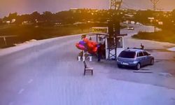 Otomobilin virajda takla attığı kaza kamerada