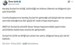 AK Parti'li Çelik: ABD'nin Suriye'ye yaptırımları kaldırması olumlu bir gelişmedir