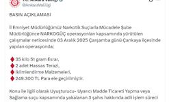 Ankara'da 35 kilo esrar ele geçirildi