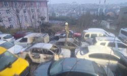 İstabul - Gaziosmanpaşa'da otoparkta yangın: 14 araç zarar gördü 