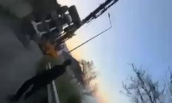 Vinçle taşınan kepçe, halat kopunca 5 metreden düştü; o anlar kamerada