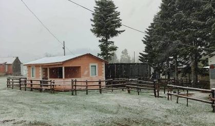 Sakarya'nın yüksek kesimlerinde kar yağışı etkili oldu