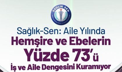 Sağlık-Sen, hemşire ve ebelere yönelik 'İş ve Aile Hayatı Uyumu' araştırması yaptı