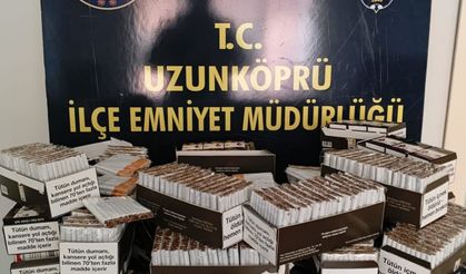 Edirne'de iş yerinde 12 bin 920 adet dolu makaron ele geçirildi