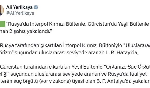 Kırmızı ve yeşil bültenle aranan 2 suçlu Türkiye'de yakalandı