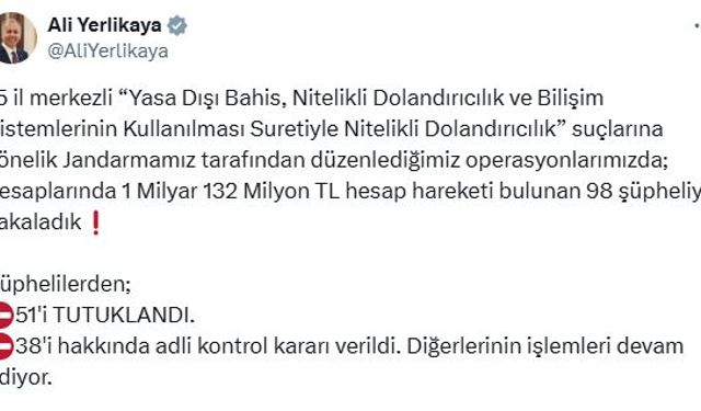 15 ilde siber suç operasyonu; 51 şüpheli tutuklandı