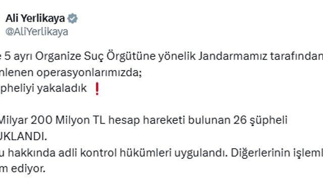 5 ilde suç örgütü operasyonu: 26 tutuklama