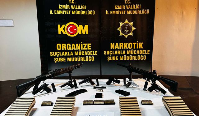 İzmir'de silah kaçakçılığı ve uyuşturucu operasyonu: 7 tutuklama