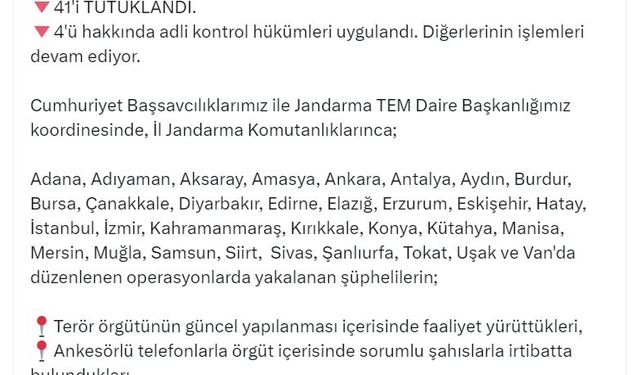 32 ilde FETÖ'ye yönelik operasyon; 41 tutuklama