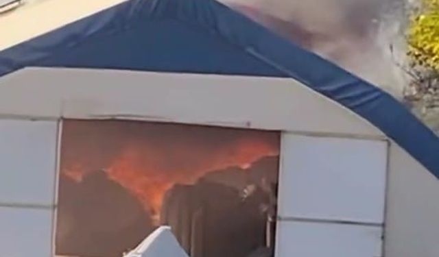 Amasya'daki yangında plasik malzemelerinin bulunduğu depo yandı