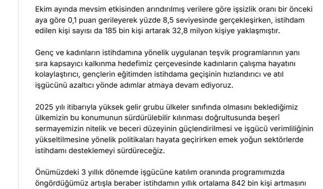 Cevdet Yılmaz: İşsizlik oranı, ekonomiye duyulan güveni pekiştirmiştir