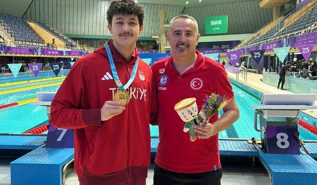 Denizlili yüzücü Ahmet'ten Riyad'da tarihi başarı