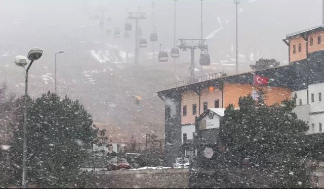 Erciyes'te kar yağışı