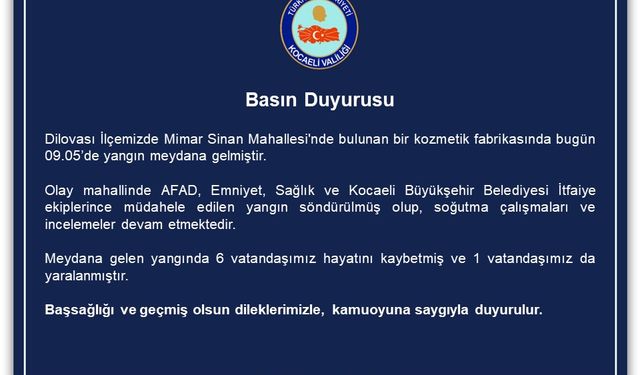 Kocaeli'de kozmetik fabrikasında yangın: 6 ölü, 1 yaralı (2)