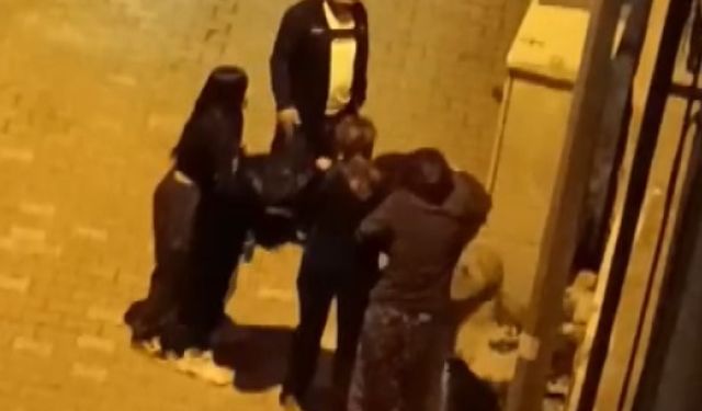 Sokakta kavga eden 2 kızı, mahalleli güçlükle ayırdı