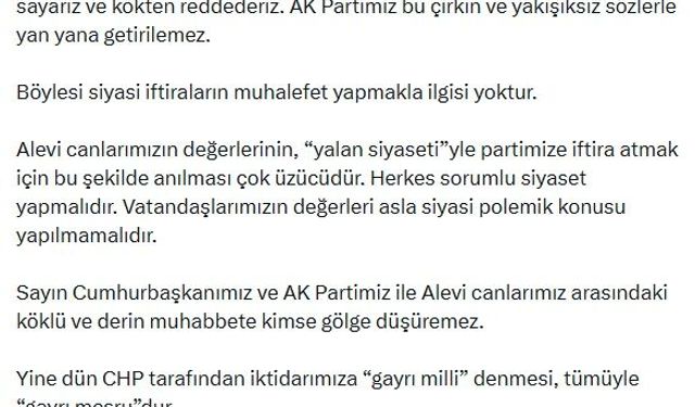 AK Parti'li Çelik: Alevi canlarımızla aramızdaki köklü ve derin muhabbete kimse gölge düşüremez