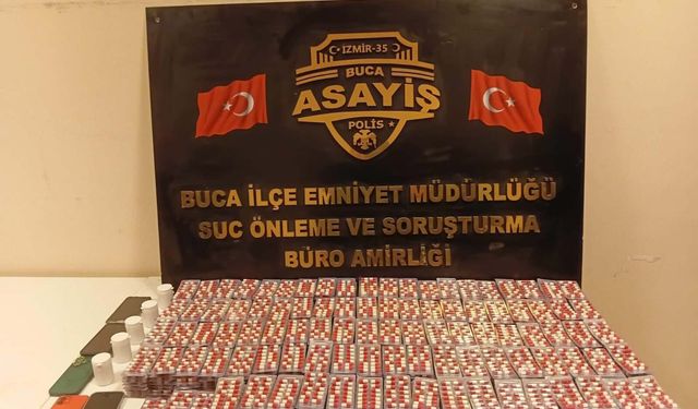 Buca'da 11 bin 296 sentetik hap ele geçirildi