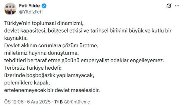 MHP'li Yıldız: 'Terörsüz Türkiye' polemiklere kapalı bir devlet meselesidir