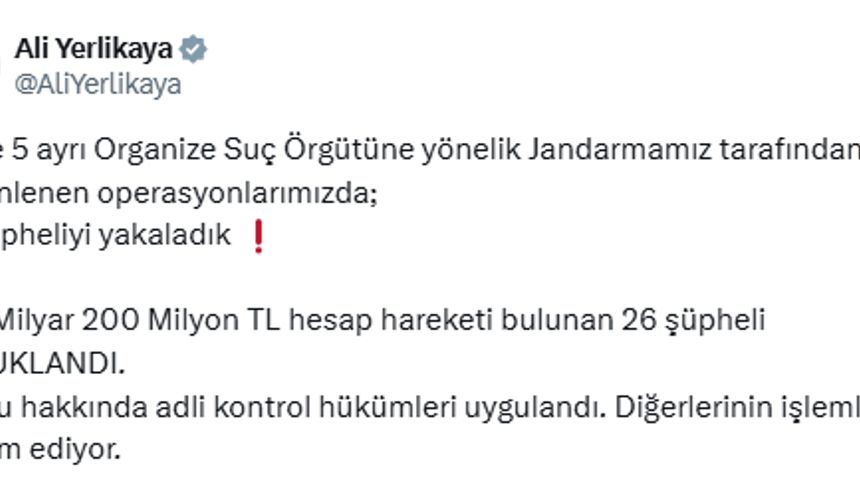 5 ilde suç örgütü operasyonu: 26 tutuklama