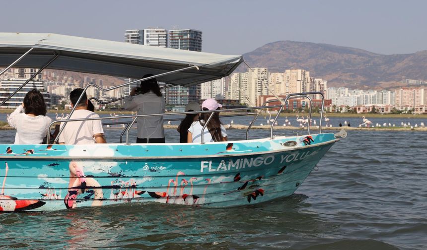 İzmir'de 'Flamingo Yolu' turu renkli görüntülere sahne oluyor