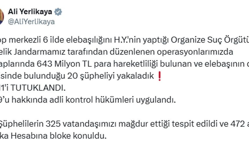 Sinop merkezli 6 ilde suç örgütü operasyonu: 11 tutuklama