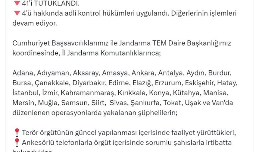 32 ilde FETÖ'ye yönelik operasyon; 41 tutuklama