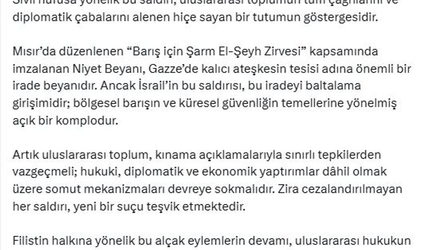 AK Parti'li Ala: İsrail'in, Nusayrat Mülteci Kampı'na saldırısı