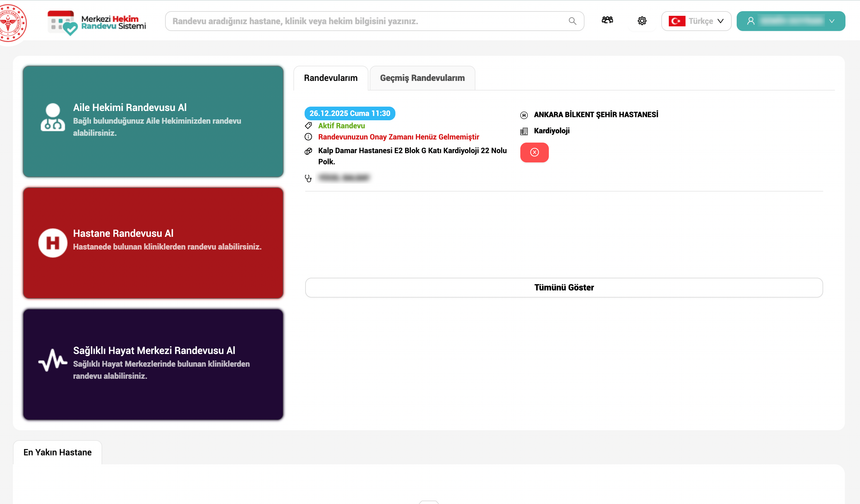 2025'te MHRS üzerinden 388 milyon 95 bin 539 randevu alındı