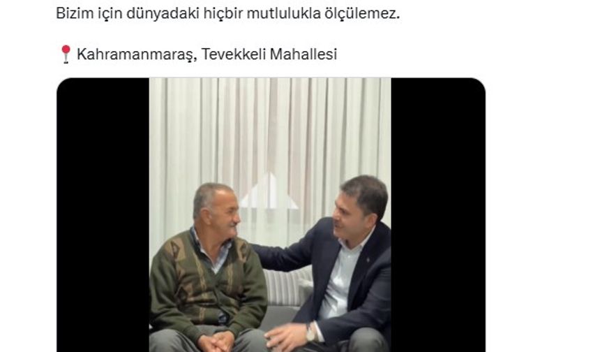 Bakan Kurum'dan depremzede aileye ziyaret