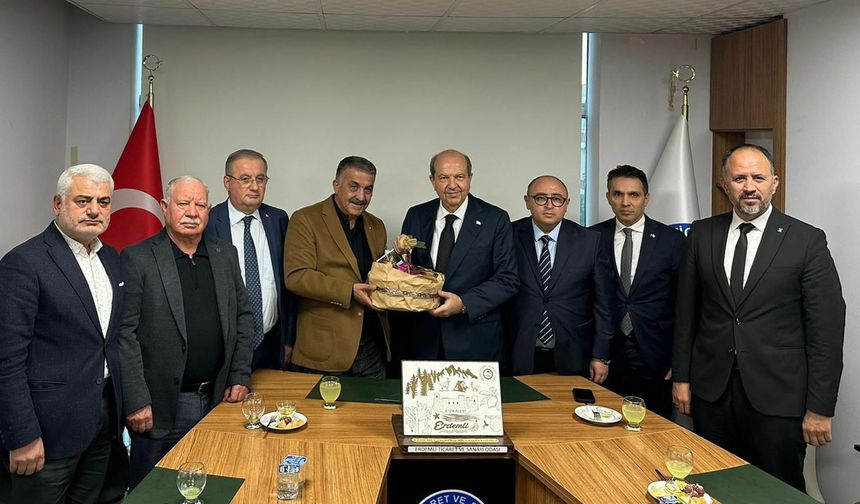 KKTC'nin 5'inci Cumhurbaşkanı Tatar'dan, ETSO'ya ziyaret