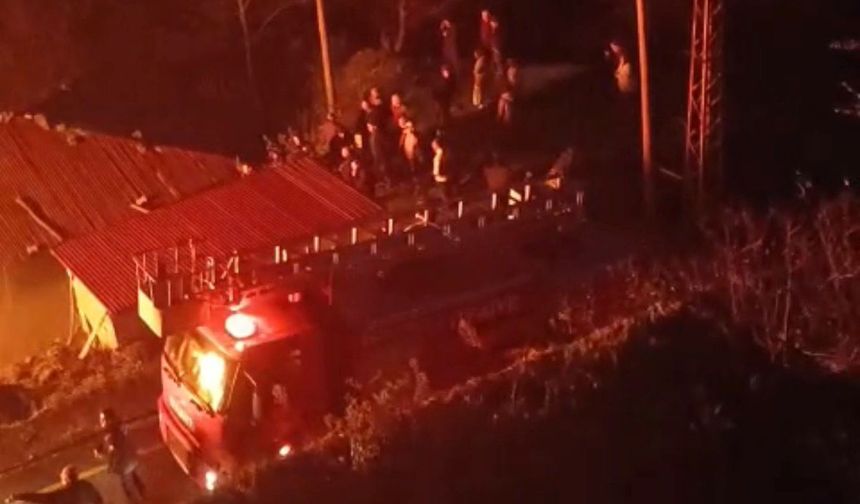 Ordu'da 2 katlı ahşap ev yandı